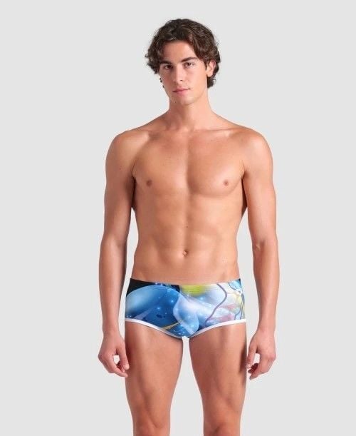 MEN'S ARENA ONE PRINT LOW WAIST SHORT/BLACK MULTI-WHITE ERKEK MAYOSU