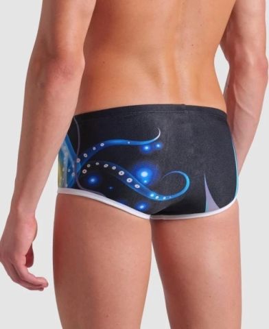 MEN'S ARENA ONE PRINT LOW WAIST SHORT/BLACK MULTI-WHITE ERKEK MAYOSU