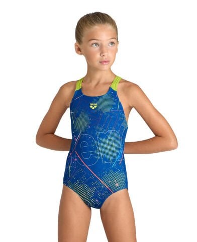 GIRLS ARENA GALACTIC SWIM PRO BACK KIZ ÇOCUK YÜZÜCÜ MAYOSU /ROYAL