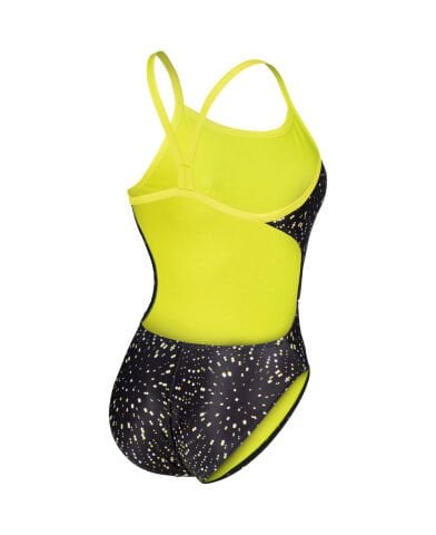 WOMENS ARENA FIREWORKS CHALLENGE BACK KADIN YÜZÜCÜ MAYOSU /BLACK FLUO YELLOW