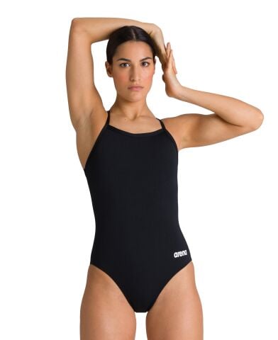 Arena Womens Team Swimsuit Light Drop Solid FL Siyah