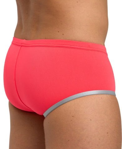 MENS ARENA ONE 12 CM SWIM BRIEFS BIG LOGO ERKEK YÜZÜCÜ MAYOSU / FLUO RED-SILVER