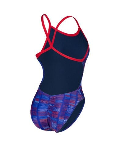 WOMENS ARENA SLOW MOTION XCROSS BACK  KADIN YÜZÜCÜ MAYOSU/RED-NEON BLUE MULTI