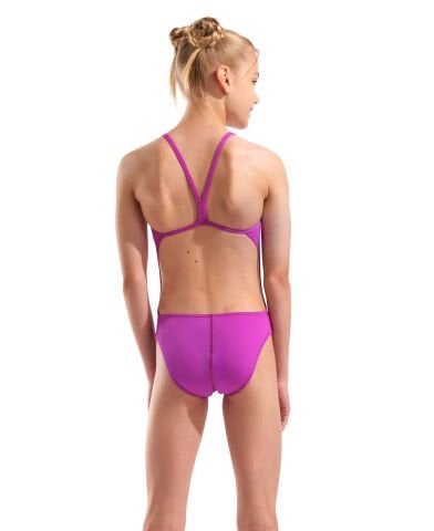 Arena Girls Team Swimsuit Challange Solid Fuşya Kız Çocuk Mayosu
