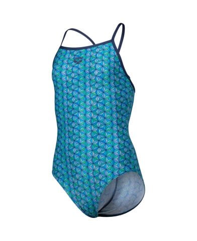 GIRL'S ARENA STARFISH SWIMSUIT LIGHT DROP BACK /  NAVY-TURQUOISE MULTI