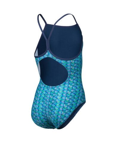 GIRL'S ARENA STARFISH SWIMSUIT LIGHT DROP BACK /  NAVY-TURQUOISE MULTI