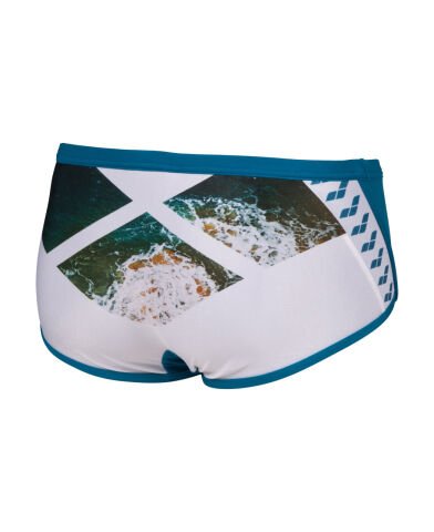 MEN'S ARENA PLANET SWIM LOW WAIST SHORT / BLUE COSMO-WHITE MULTI