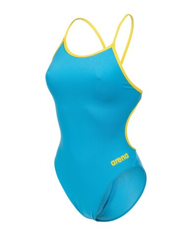 Arena Womens Swimsuit Lace Back Solid turkuaz kadn mayosu