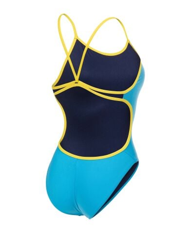 Arena Womens Swimsuit Lace Back Solid turkuaz kadn mayosu