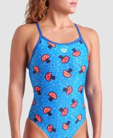WOMENS ARENA MUSHROOMS LIGHTDROP BACK FUNNY PRINTS Kadın Mayosu