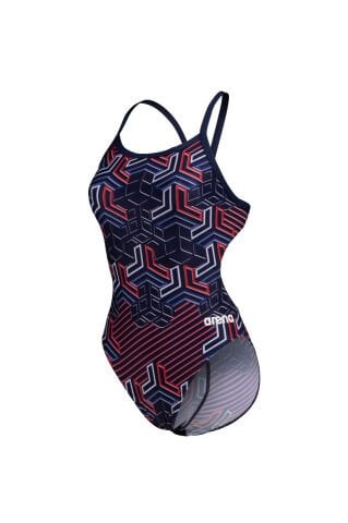WOMEN'S ARENA KIKKO PRO SWIMSUIT CHALLENGE BACK / NAVY-TEAM REDWHITEBLUE