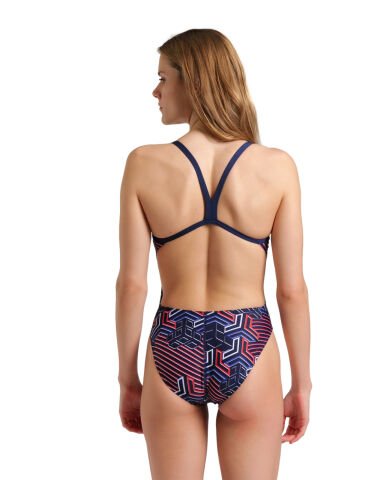 WOMEN'S ARENA KIKKO PRO SWIMSUIT CHALLENGE BACK / NAVY-TEAM REDWHITEBLUE