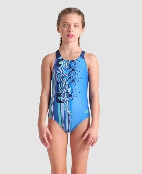 GIRL'S ARENA PALETTE SWIMSUIT SWIM PRO BACK/NAVY MULTI-NAVY-NAVY