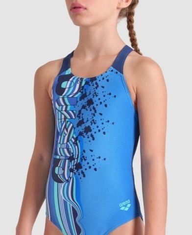 GIRL'S ARENA PALETTE SWIMSUIT SWIM PRO BACK/NAVY MULTI-NAVY-NAVY