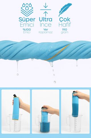 Unisex Mikrofiber Plaj Havlusu 80x130 cm Yumuşak Dokulu Deniz Banyo Sporcu Havlusu Large Boy Turkuaz