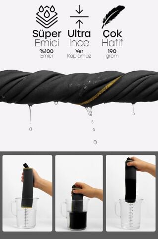 Unisex Mikrofiber Plaj Havlusu 80x130 cm Yumuşak Dokulu Deniz Banyo Sporcu Havlusu Large Boy Siyah