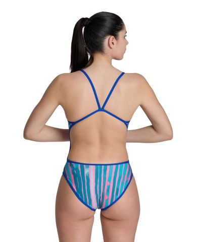 WOMEN'S ARENA REVERSIBLE SWIMSUIT CHALLANGE BACK / ROYAL-MULTI