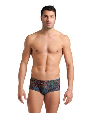 MEN'S ARENA OVERVIEW SWIM LOW WAIST SHORT / BLACK-MULTI
