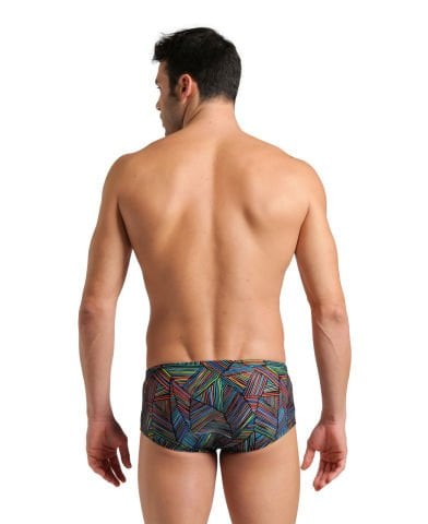 MEN'S ARENA OVERVIEW SWIM LOW WAIST SHORT / BLACK-MULTI