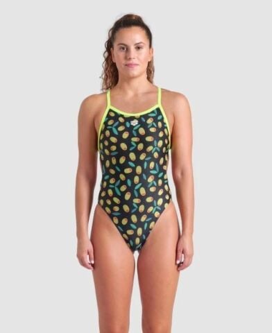 WOMENS ARENA OLIVES XCRISS CROSS BACK FUNNY PRINTS Kadın Mayosu