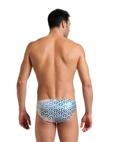 MEN'S ARENA PLANET WATER SWIM BRIEFS / WHITE MULTI