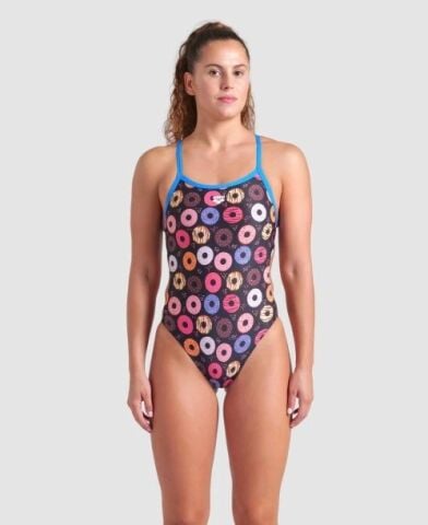 WOMENS ARENA DONUTS CHALLANGE BACK FUNNY PRINTS kadın mayosu