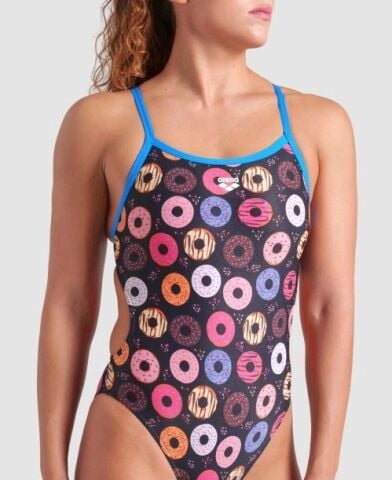 WOMENS ARENA DONUTS CHALLANGE BACK FUNNY PRINTS kadın mayosu
