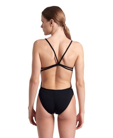 WOMEN'S ARENA MULTI STRIPES SWIMSUIT LACE BACK/BLACK-WHITE-MULTI GREEN KADIN MAYOSU KADIN MAYOSU