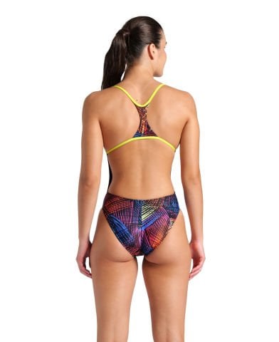 WOMENS ARENA ENERGY SWIMSUIT BOOSTER BACK/SOFT GREEN-BLACK MULTI KADIN MAYOSU