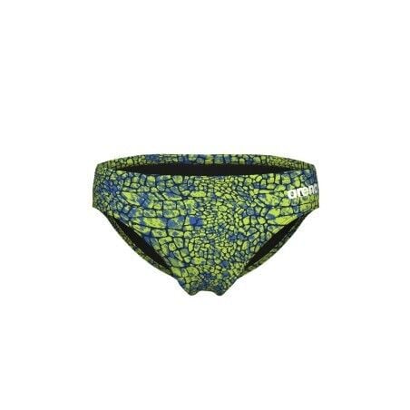 MEN'S ARENA SNAKESKIN SWIM BRIEFS/GREEN MULTI