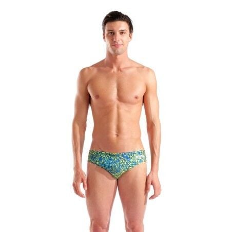 MEN'S ARENA SNAKESKIN SWIM BRIEFS/GREEN MULTI