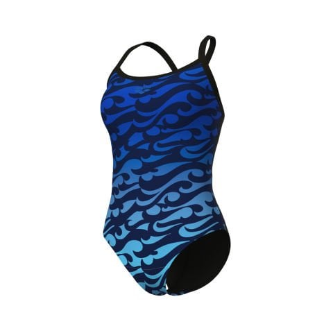 WOMEN'S ARENA SURFS UP SWIMSUIT LIGHTDROP BACK/BLACK-BLACK MULTI
