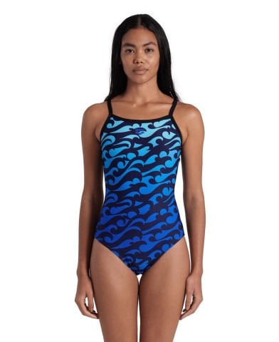 WOMEN'S ARENA SURFS UP SWIMSUIT LIGHTDROP BACK/BLACK-BLACK MULTI