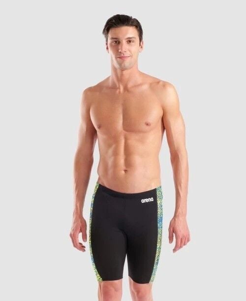 MEN'S ARENA SNAKESKIN SWIM JAMMER/BLACK-GREEN MULT