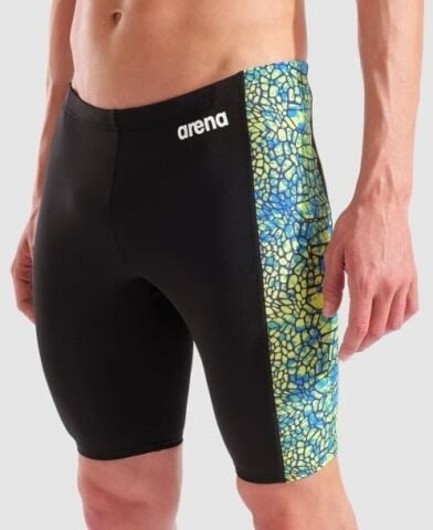 MEN'S ARENA SNAKESKIN SWIM JAMMER/BLACK-GREEN MULT