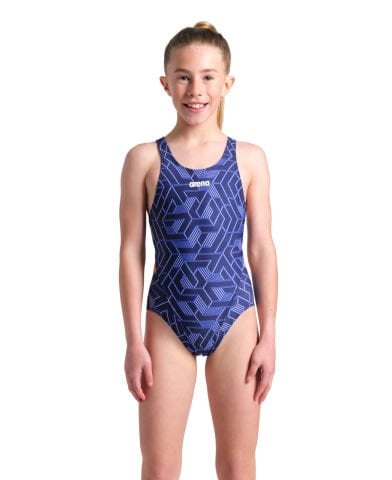 GIRLS ARENA ESCAPE SWIMSUIT SWIM TECH L /NAVY-TEAM NAVY KIZ ÇOCUK MAYOSU