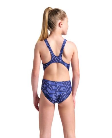 GIRLS ARENA ESCAPE SWIMSUIT SWIM TECH L /NAVY-TEAM NAVY KIZ ÇOCUK MAYOSU