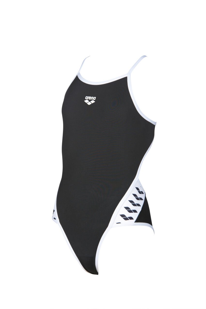 G TEAM STRIPE JR SUPER FLY BACK ONE PIECE KIZ ÇOCUK  YÜZÜCÜ MAYOSU BLACK _ WHITE