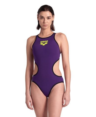 W ARENA ONE BIGLOGO ONE PIECE/PLUM-BLACK KADIN YÜZME MAYOSU
