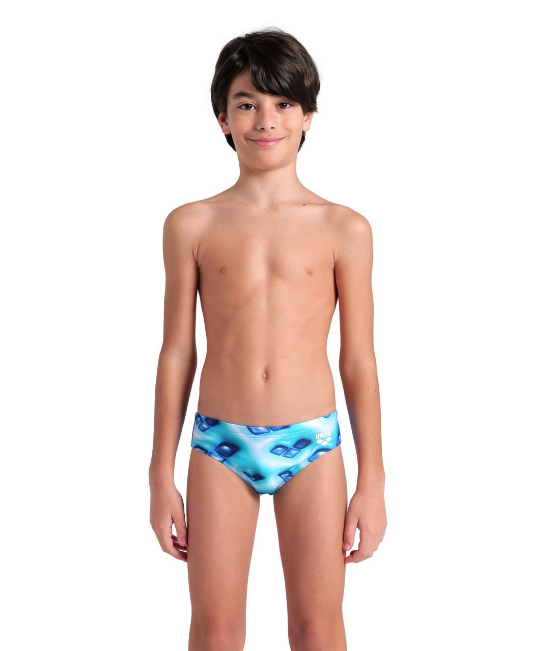 BOYS ARENA LOGO GRAPHIC SWIM BRIEFS/BLUE RIVER-WATER MULTI ERKEK ÇOCUK MAYOSU