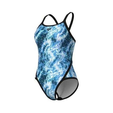 WOMEN'S ARENA PACIFIC SWIMSUIT SUPER FLY BACK/BLACK-BLUE MULTI KADIN MAYOSU