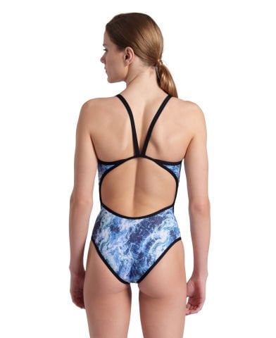 WOMEN'S ARENA PACIFIC SWIMSUIT SUPER FLY BACK/BLACK-BLUE MULTI KADIN MAYOSU