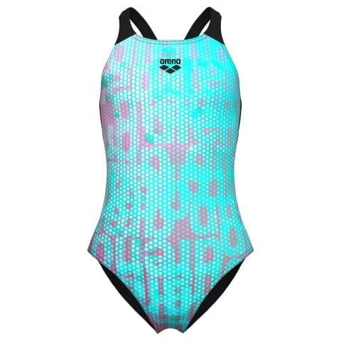 G ARENA MILTICOLOURS V BACK/WATER MULTI BLACK KIZ ÇOCUK MAYOSU