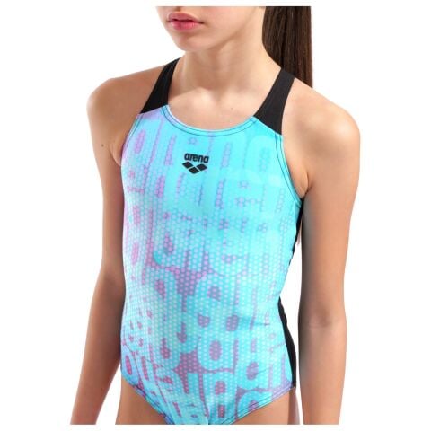 G ARENA MILTICOLOURS V BACK/WATER MULTI BLACK KIZ ÇOCUK MAYOSU