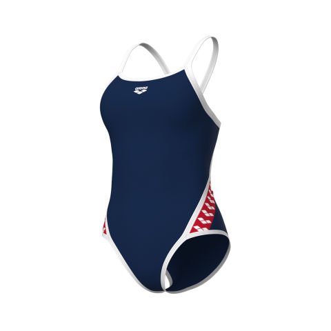 WOMEN'S ARENA ICONS SUPER FLY BACK SOLID/NAVY-WHITE KADIN YÜZME MAYOSU
