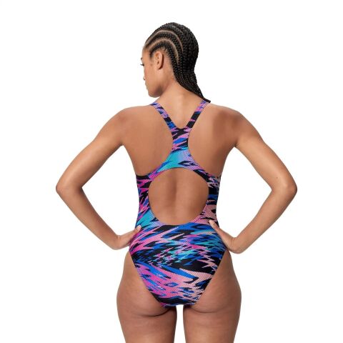 Women's Hyperboom Printed Medalist Swimsuit Blue/P