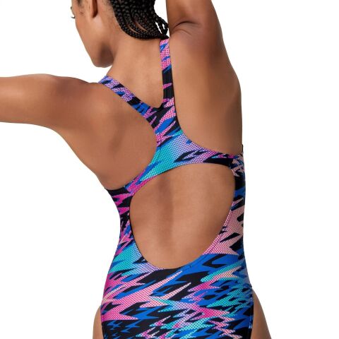 Women's Hyperboom Printed Medalist Swimsuit Blue/P
