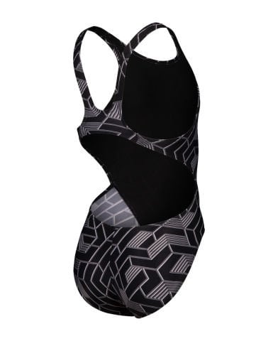GIRLS ARENA ESCAPE SWIMSUIT SWIM TECH L/BLACK-TEAM BLACK KIZ ÇOCUK MAYOSU