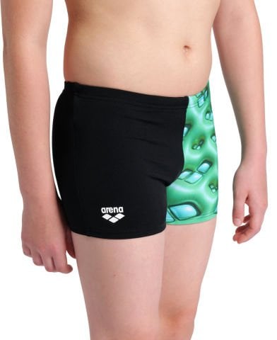 BOYS ARENA LOGO GRAPHIC SWIM SHORT/BLACK-SOFT GREEN MULTI EERKEK ÇOCUK MAYOSU