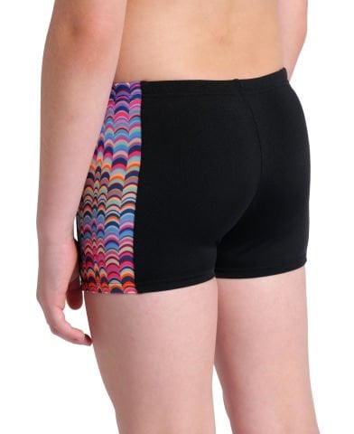 BOYS ARENA ONDULATION SWIM SHORT/BLACK-MULTI VIOLET ERKEK ÇOCUK MAYOSU